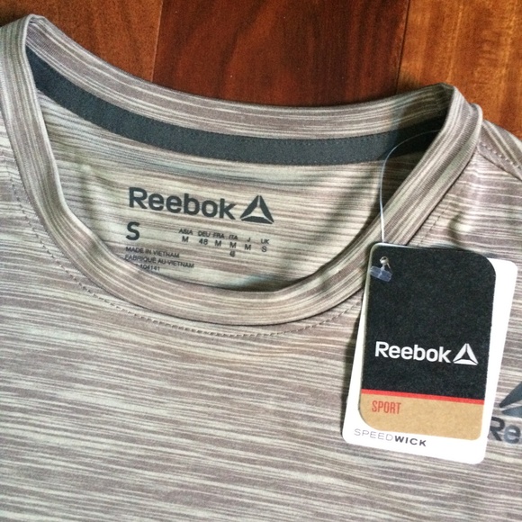 Men's Reebok Performance Tee Small - Taupe   NEW - Picture 4 of 5